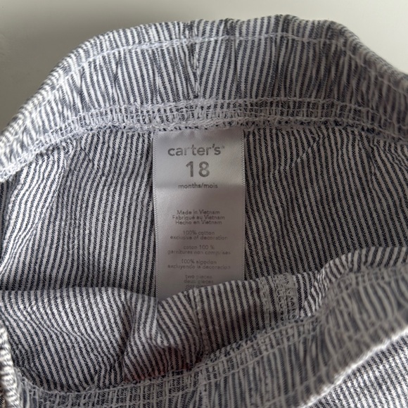 Striped Shorts with Orange Drawstring - Picture 2 of 3